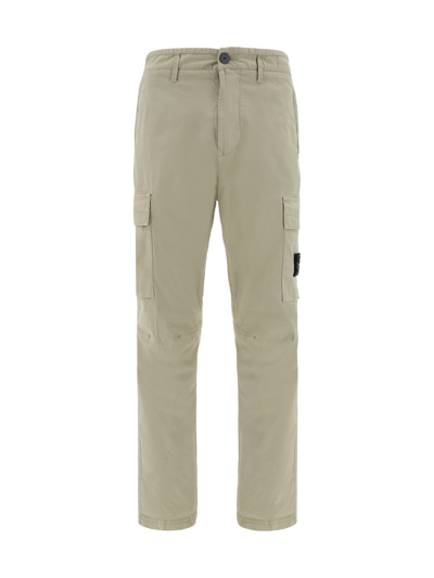 Stone Island Tapered Pants In Beige