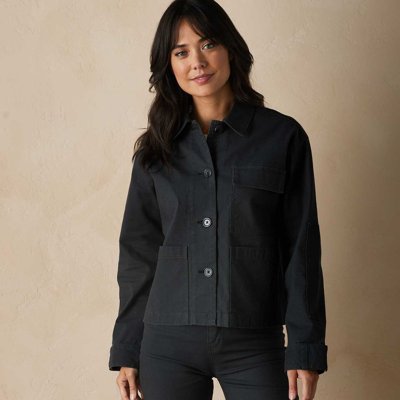 The Normal Brand Scout Canvas Jacket In Black