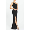 Dress The Population Brianna Halter Neck Trumpet Gown In Black