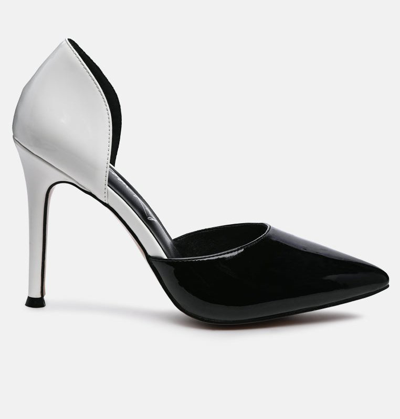 London Rag Candy Cane Patent Pu Slip On Stiletto Heels In White,black