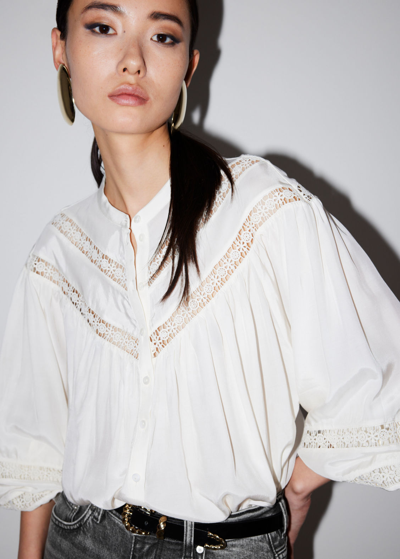 Other Stories Lace-trimmed Blouse In White