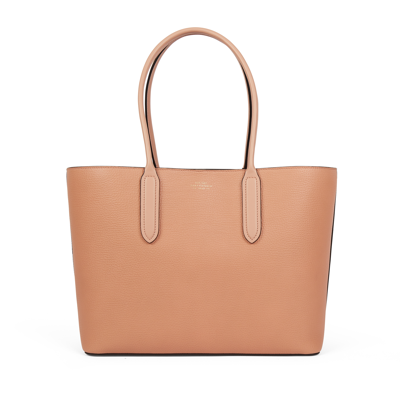 Smythson East West Tote Bag In Ludlow In Blush