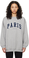Anine Bing Paris Crew-neck Sweatshirt In Grey_melange