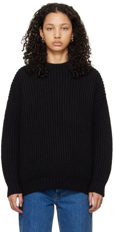 Anine Bing Sydney Crew Sweater In Black