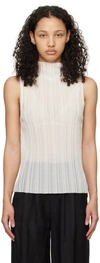 Anine Bing Jennie Roll-neck Knitted Sleeveless Tank Top In White