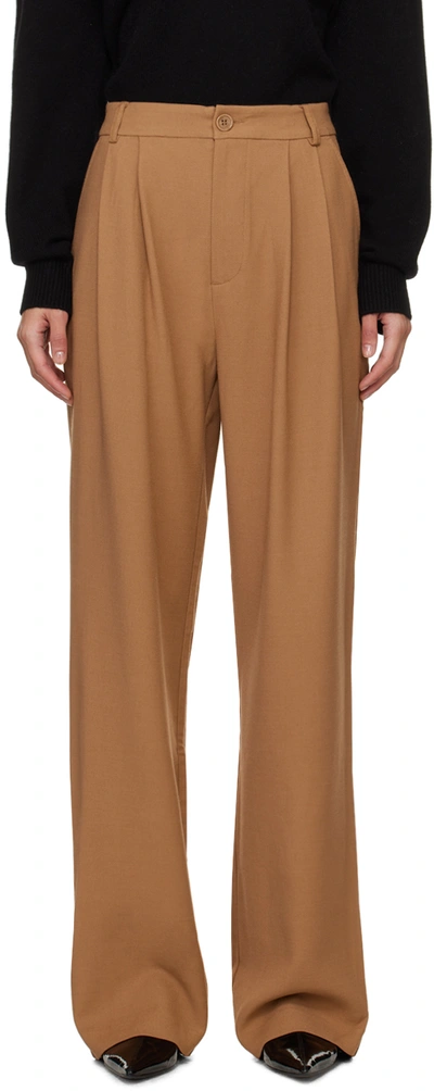 Anine Bing Tan Carrie Trousers In Brown