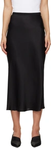 Anine Bing Black Silk Bar Mid-length Skirt In Black