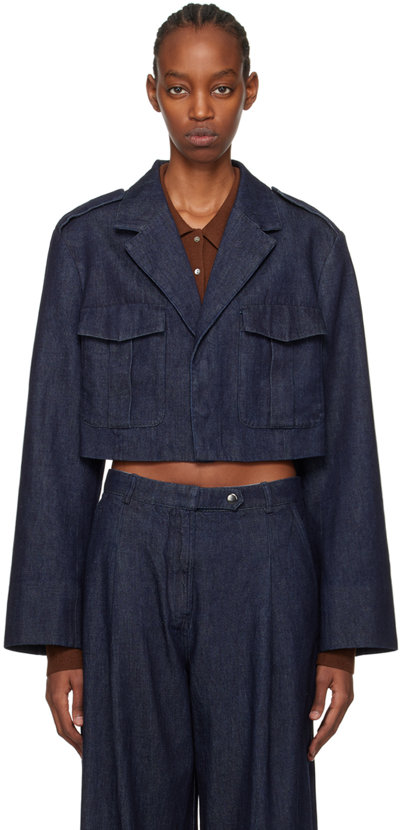 The Garment Eclipse Cropped Denim Jacket In Blue