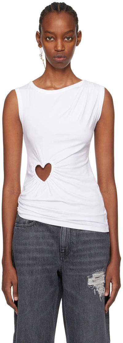 AMBUSH WHITE HEART SHAPE TANK TOP