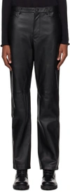 Proenza Schouler Black  White Label Straight Leather Pants In 001 Black