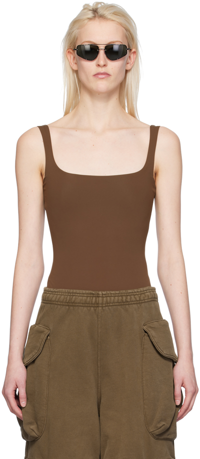 Entire Studios Jersey Bodysuit In Brown