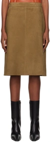 Ferragamo Brown A-line Midi Skirt In 001 Tobacco