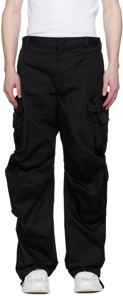 Diesel Black Trousers With Stripes