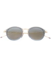 THOM BROWNE ROUND FRAME SUNGLASSES,TB-011-G-T-GRY-GLD-49