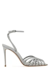 Le Silla Embrace Lame' Fabric Sandals In Silver