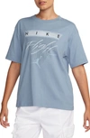 Jordan Flight Heritage Graphic T-shirt In Blue Grey/ Ice Blue