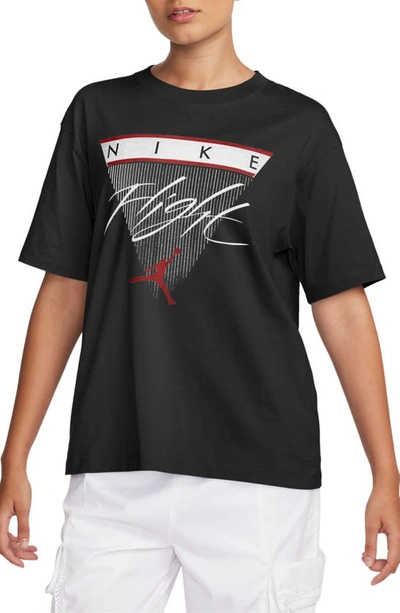 Jordan Women's  Flight Heritage Graphic T-shirt In Black/gym Red