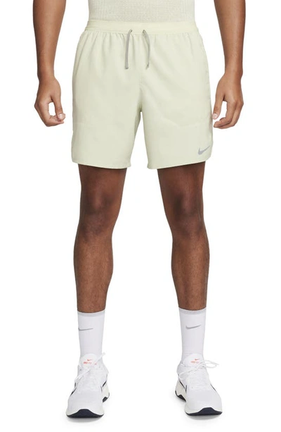 Nike Men's Stride Dri-fit 7" 2-in-1 Running Shorts In Olive Aura/ Dark Stucco