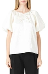 Endless Rose Crinkle Satin Top In Cream