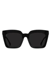Raen Vine Polarized Square Sunglasses In Recycled Black/ Smoke Polar