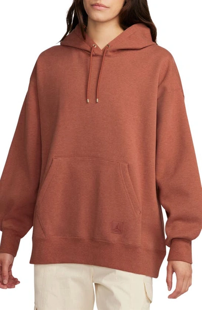 Jordan Women's  Flight Fleece Pullover Hoodie In Dusty Peach/heather