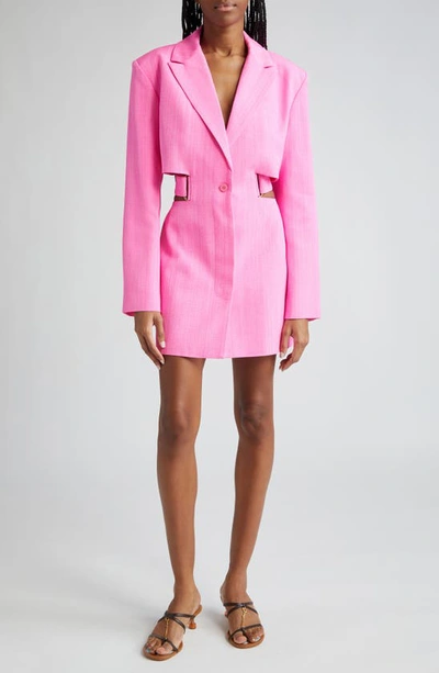 Jacquemus Pink Le Raphia 'la Robe Bari' Minidress