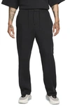 Nike Primary Fleece Dri-fit Uv Tapered Performance Pants In Black/ Black