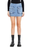 Grey Lab Cargo Pocket Denim Miniskirt In Blue