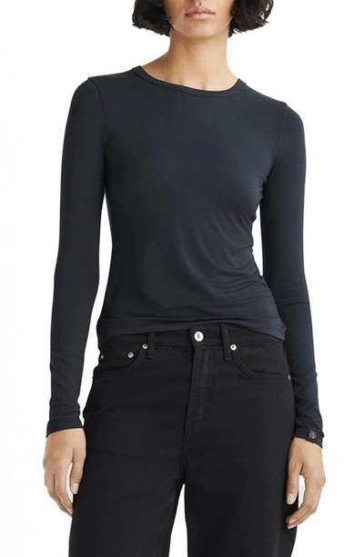 Rag & Bone Luca Slim Fit Crewneck Top In Black