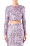 ENDLESS ROSE OPEN BACK SEQUIN CROP TOP