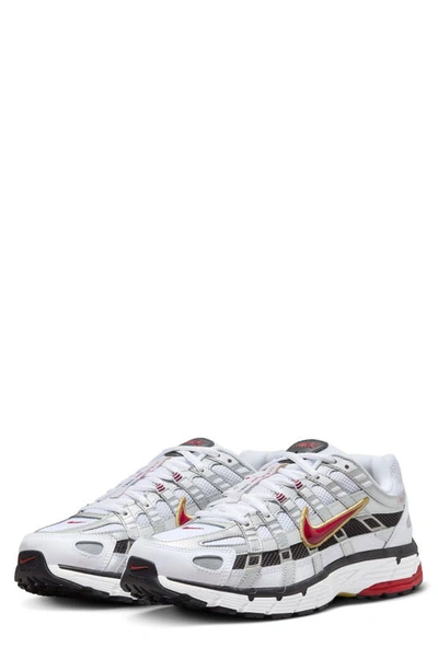 Nike P-6000 Sneakers In White/red/silver