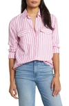 BEACHLUNCHLOUNGE FINLEY STRIPE BUTTON-UP SHIRT