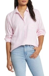 BEACHLUNCHLOUNGE MAELYN STRIPE BUTTON-UP SHIRT