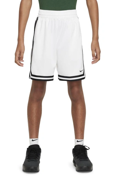 Nike Dri-fit Dna Big Kids' (boys') Basketball Shorts In White/black