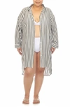 BOHO ME STRIPE GAUZE SHIRTDRESS