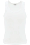 Agolde Poppy Ribbed Stretch Organic Cotton And Tencel-blend Jersey Tank In White