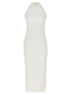 Balmain White Halter Midi Dress In White