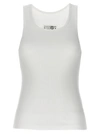 Mm6 Maison Margiela Ribbed Cotton Tank Top In White