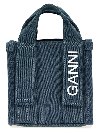Ganni 'mini Tech' Shopping Bag In Blue