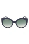 Gucci 55mm Cat Eye Sunglasses In Blue Blue Grey
