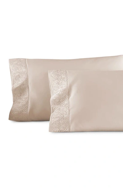 Pure Parima Ariane Pillowcase Set In Soft Peach