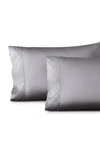 PURE PARIMA PURE PARIMA 500 THREAD COUNT 100% CERTIFIED EGYPTIAN COTTON SATEEN EMBROIDERED HIRA PILLOWCASE SET