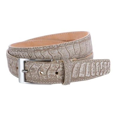 Trafalgar Genuine Suede Ostrich 35mm Belt In Beige