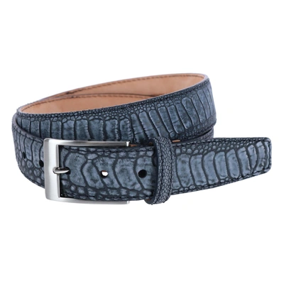 Trafalgar Genuine Suede Ostrich 35mm Belt In Black