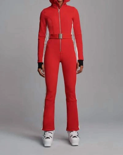 Cordova Women's Belted Ski Jumpsuit In Red