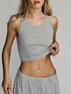 ÉTERNE CROPPED SCOOP NECK TANK IN HEATHER GREY