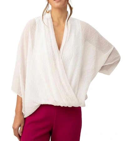 Trina Turk Concourse 2 Crinkled Dolman-sleeve Top In White