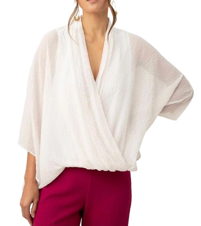 Trina Turk Concourse 2 Crinkled Dolman-sleeve Top In Cream