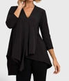 JOSEPH RIBKOFF SILKY KNIT TUNIC IN BLACK