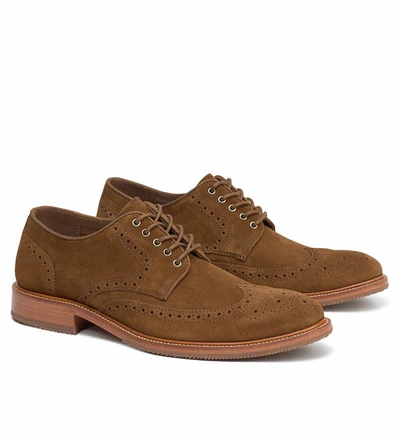 Trask Men's Logan Snuff Suede Wingtip Shoes In Brown